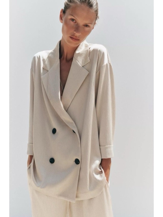 Zara Jackets & Blazers - ZARA Oversized Crinkle Blazer